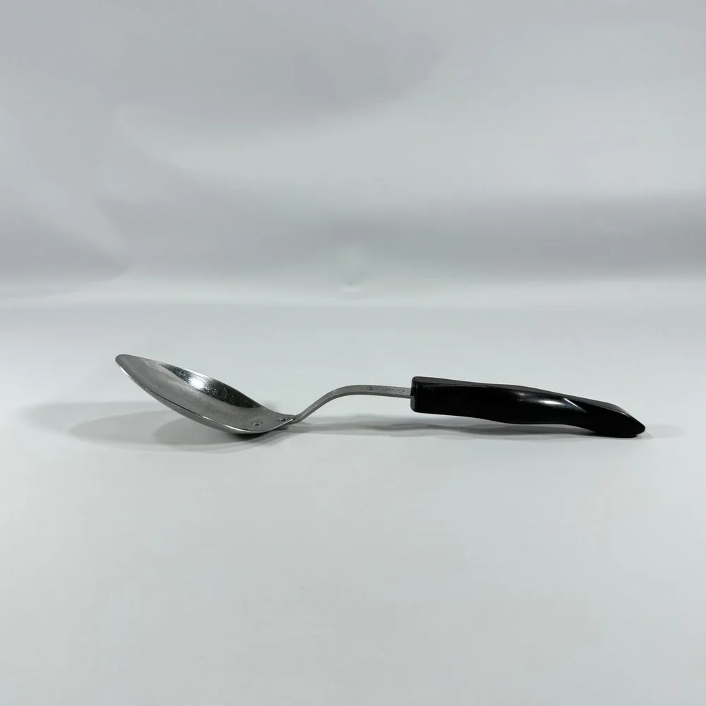 Cutco 17 KD Serving Spoon Brown Swirl Handle Stainless Steel Basting Utensil USA